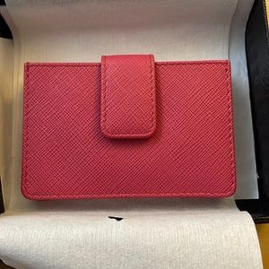 Rose Blush Prada 5 Slot Card Holder NIB